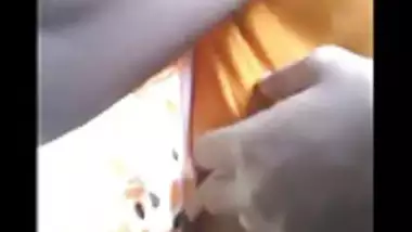 Indian guy touching and rubbing women tits in bus