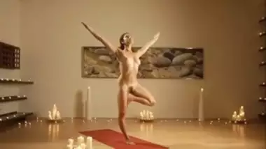 Sexy Woman Teaching Naked Yoga