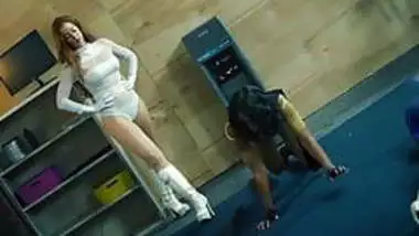 Hot superheroine fighting