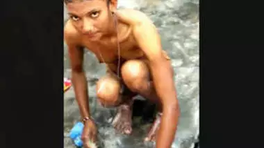 Village bhabhi outdoor bath
