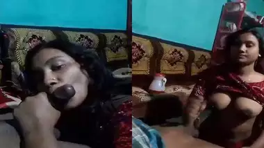 Bangladeshi big boob girl giving handjob to uncle