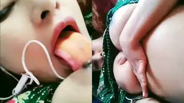 Bangladeshi beautiful girl licking her own nipples