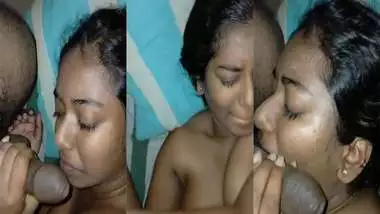 Dusky chubby Tamil girl giving blowjob