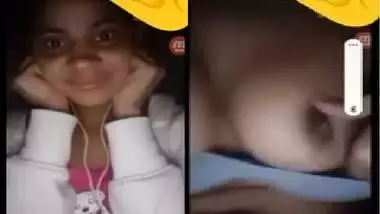 Cute girl boobs show at night viral live call