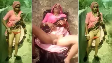 Awesome sex with sexy and skinny village Desi Aunty outdoor in the jungle